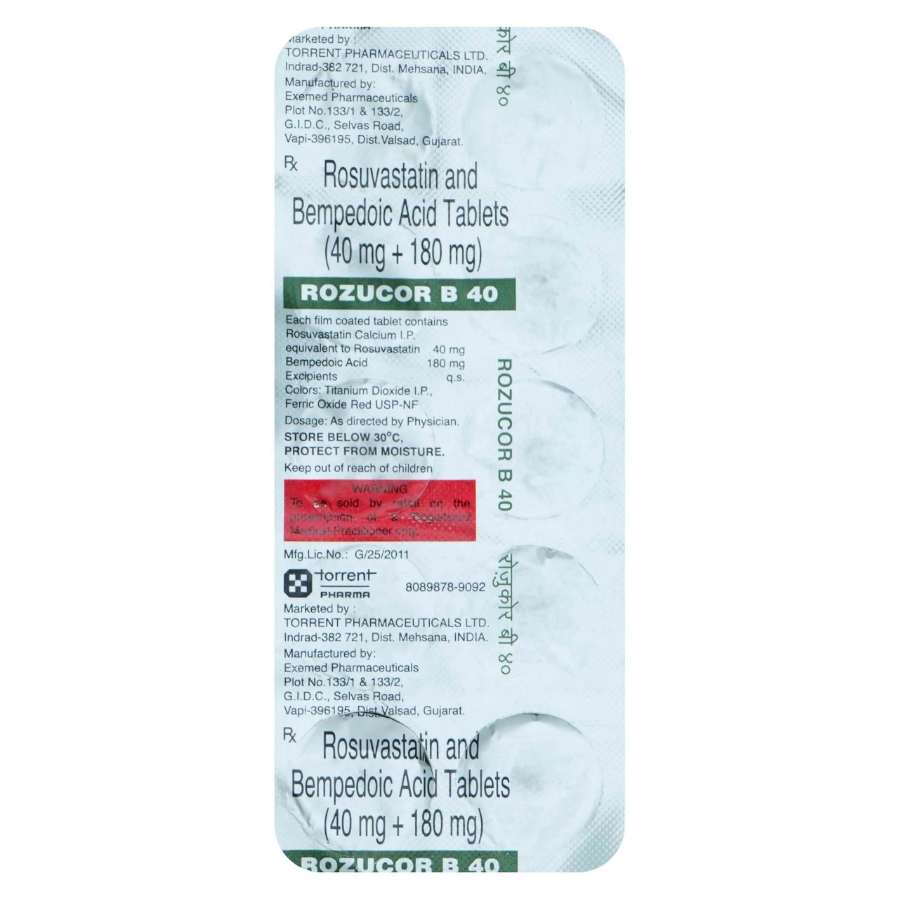 ROZUCOR B 40MG