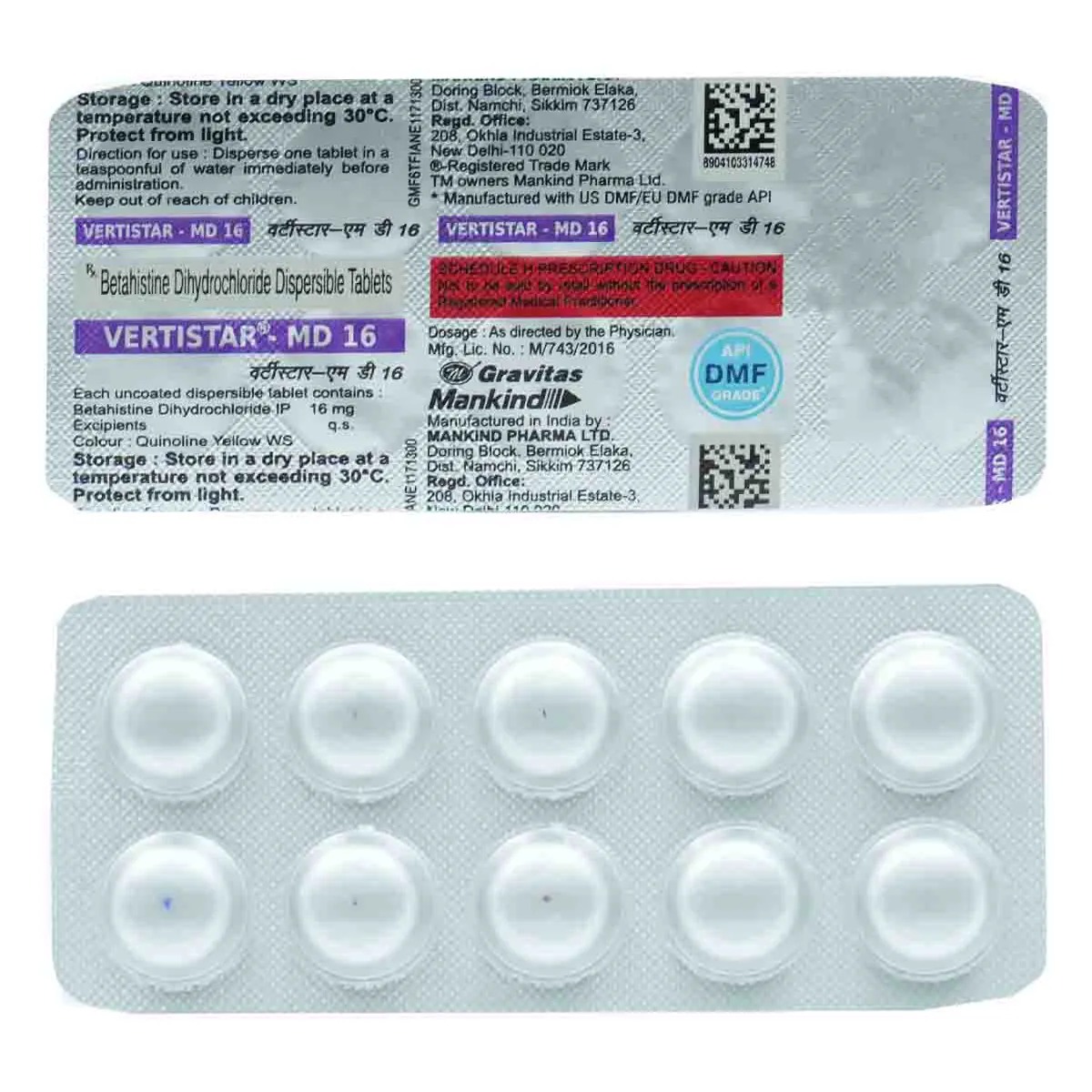 VERTISTAR MD 16 TABLET